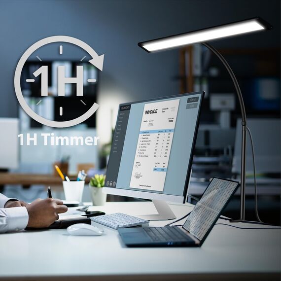 iFalarila Desk Lamp 10W Schreibtischlampe Dimmbar mit Fernbedienungen - 160 LED Super Helle Klemmleuchte mit USB-Adapter | 3 Farbtemperaturen & 10 Helligkeitsstufen | 70cm Flexiblem Schwanenhals