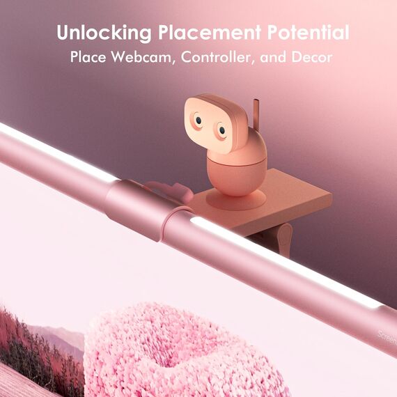 Quntis Rosa Computer Monitor Lampe mit Hintergrundbeleuchtung Fernbedienung, 40cm Curved Monitor Light Bar, Augenschonende Bildschirmlampe LED, Geschenke für Frauen Mädchen, Bürolampe für HomeOffice