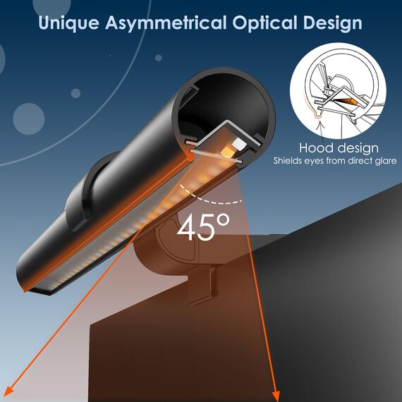 Quntis Curved Monitor Lampe 51cm mit Hintergrundbeleuchtung Fernbedienung, Monitor Light Bar mit Anti-Blaulicht, Bildschirmlampe dimmbar, PC Bürolampe Schreibtischlampe für Computer Home Office
