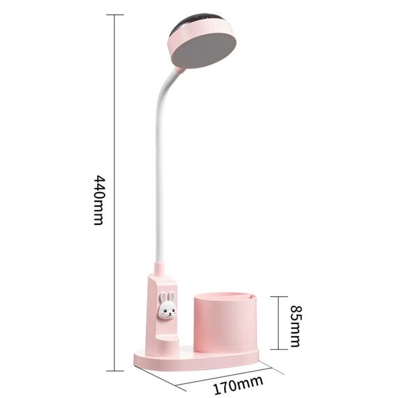 himmel Schreibtischlampe Kinder Nachttischlampe mit Stifthalter, Tischlampe mit automatischem Farbwechsel, dimmbare wiederaufladbare LED-Leselampe für Kinder (rosa)