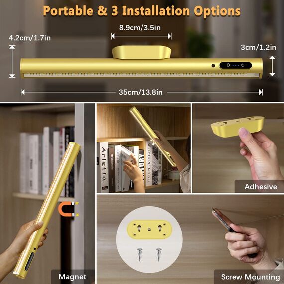 bravzurg Unterbauleuchte Küche LED Akku, 4000mAh Schrankbeleuchtung mit Fernbedienung Magnet, Dimmbare Lichtleiste Batterie Kabellos,Aufladbar USB Batteriebetrieben Lampe für Spiegel Schreibtisch Wand