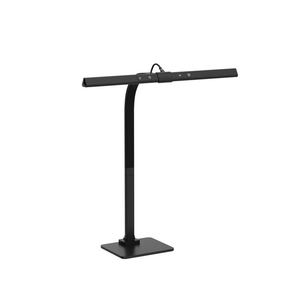 KableRika Schreibtischlampe LED Dimmbar, 12W Augenschutz Arbeitslampe für Homeoffice, Verstellbarer Schwanenhals Architektenlampe, Büro Tischlampe, Monitor Lampe mit 6 Farbmodi, Auto-Dimmen - Schwarz