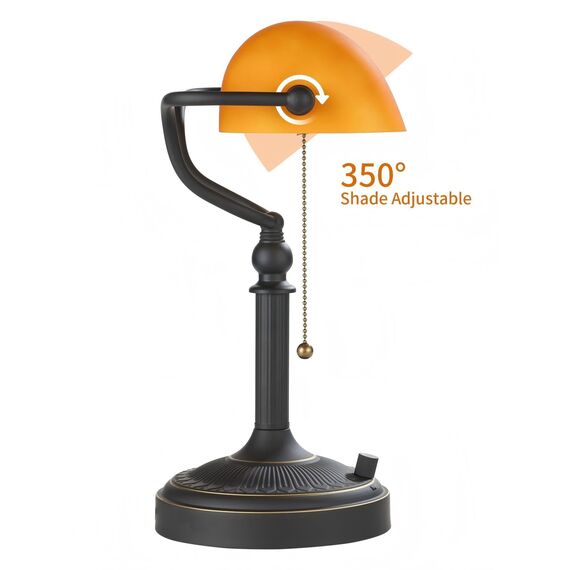 Newrays Mattbernglas Banker Schreibtischlampe, stufenloser dimmbarer Tischlampenstopfen für Studien, Home Office, Bibliothek, LED -Glühbirne inklusive