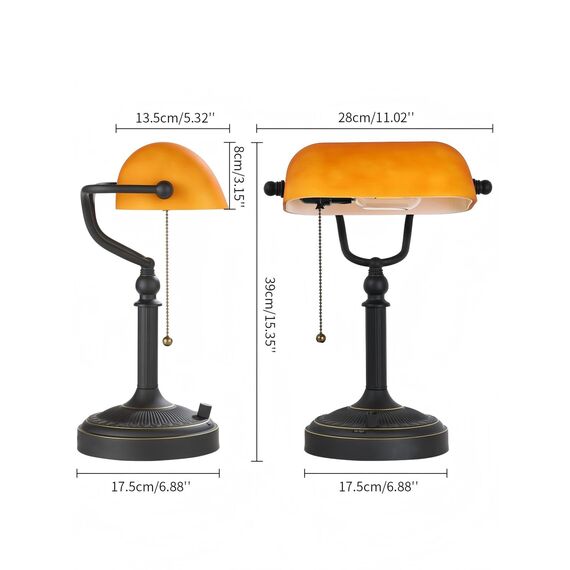 Newrays Mattbernglas Banker Schreibtischlampe, stufenloser dimmbarer Tischlampenstopfen für Studien, Home Office, Bibliothek, LED -Glühbirne inklusive