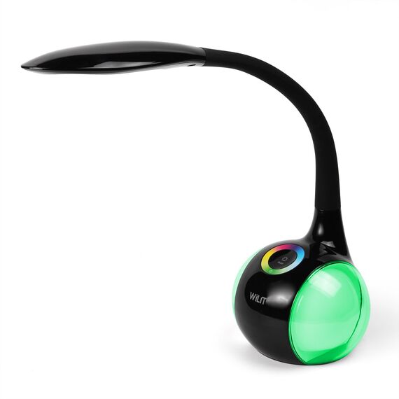 WILIT LED Schreibtischlampe Kinder, Schreibtischlampe Farbwechsel Nachttischlampe Kinder Jungen Mädchen, Tischlampe Touch Dimmbar mit 3 Helligkeitsstufen, Schwarz