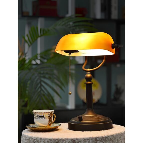 Newrays Mattbernglas Banker Schreibtischlampe, stufenloser dimmbarer Tischlampenstopfen für Studien, Home Office, Bibliothek, LED -Glühbirne inklusive