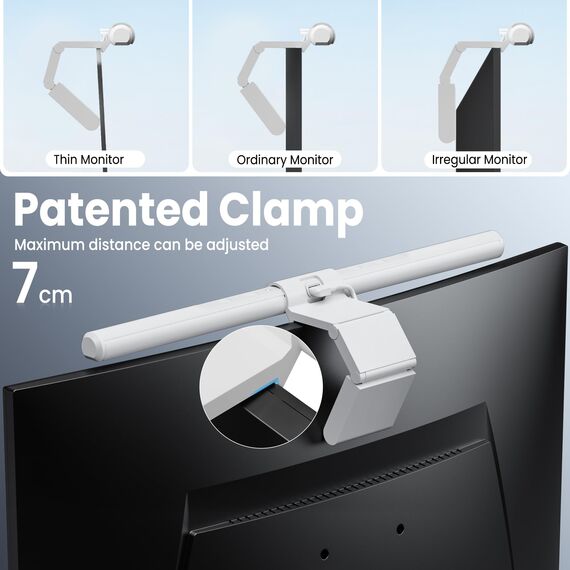 Quntis Computer Monitor Lampe LED mit Fernbedienung & Touch Control 40cm Monitor Light Bar mit Anti-blaues Licht Bildschirmlampe USB mit Auto-Dimmen PC Büro Lampe zum Augenschutz - Basic Pro Weiß