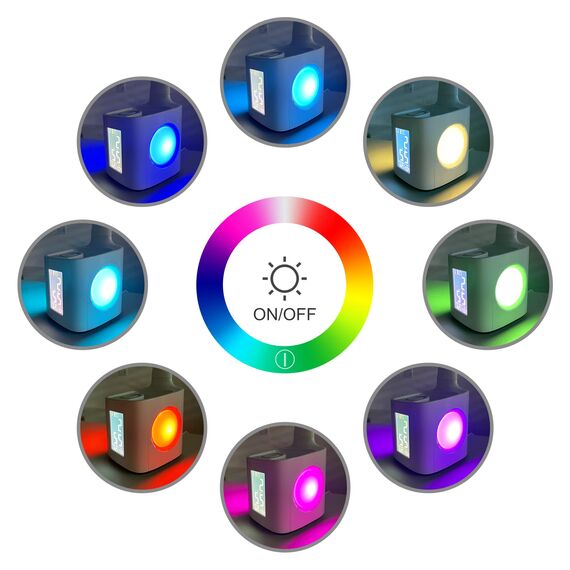 Wanjiaone Schreibtischlampe Kinder LED,Tischlampe Dimmbar mit Uhr, Nachttischlampe Tischleuchte mit 256 RGB Nachtlicht/Stifthalter/USB-Anschluss/3 Helligkeitsstufen/Wecker/für Studium, Büro