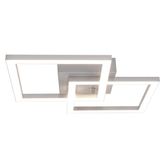 Homefire Deckenlampe LED Deckenleuchte Wohnzimmer - Modern Design Küchenlampe 24W 4000K Wohnzimmerlampe Flurlampe Neutralweiß Schlafzimmerlampe Flur Deckenbeleuchtung Eckig Silber für Esszimmer Büro
