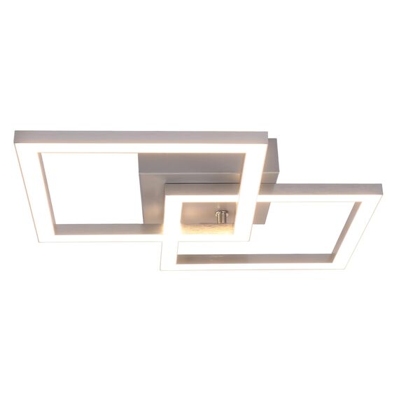 Homefire Deckenlampe LED Deckenleuchte Wohnzimmer - 4ER Modern Design Küchenlampe 24W Wohnzimmerlampe Flurlampe Warmweiß Schlafzimmerlampe Flur Deckenbeleuchtung Eckig Silber für Kinderzimmer Büro