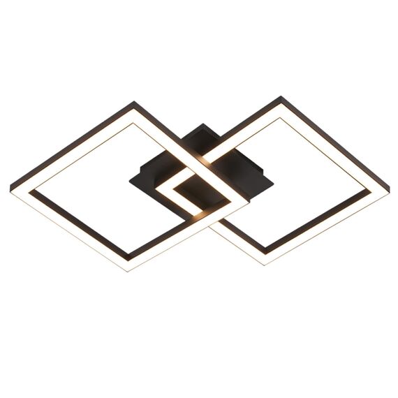 Homefire Deckenlampe LED Deckenleuchte Küche: 24W Küchenlampe Schwarz Wohnzimmerlampe Modern Design Flurlampe Warmweiß Flur Schlafzimmerlampe Eckig Deckenbeleuchtung für Wohnzimmer Schlafzimmer