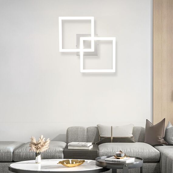 Homefire Deckenlampe LED Deckenleuchte Wohnzimmer - 4ER Modern Design Küchenlampe 24W 4000K Wohnzimmerlampe Flurlampe Neutralweiß Schlafzimmerlampe Flur Deckenbeleuchtung Silber für Esszimmer Büro