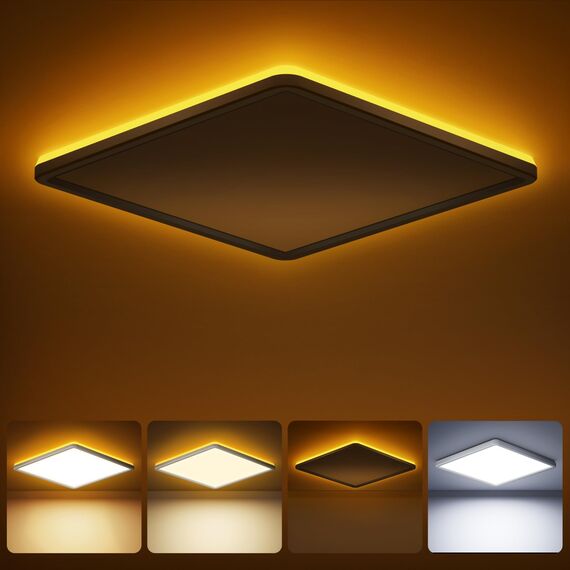 Tyreses LED Deckenleuchte Flach 24W, Deckenlampe mit Fernbedienung, 1800K Dimmbar Nachtlicht, Panel 3000K-6500K Dimmbar für Schlafzimmer, Kinderzimmer, Wohnzimmer, Flure, Küche,Badezimmer, Ø30cm