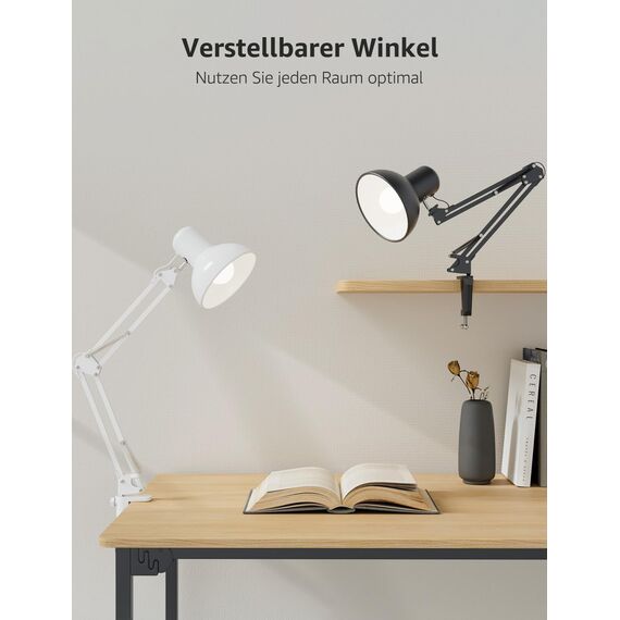 Lepro Schreibtischlampe Retro, Klemmbare Tischlampe E27, LED Büro Leselampe Nachttischlampe Verstellbare, Gelenk-Arm, schwenkbar, Tageslichtlampe Schreibtisch leuchte, HxBxT: 38 x 15 x 27cm, Schwarz