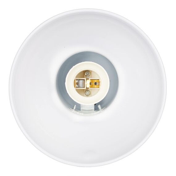 Relaxdays Retro Schreibtischlampe, Gelenk-Arm, schwenkbar, Büro Leselampe, Metall, E27, HxBxT: 50 x 27 x 15 cm, weiß