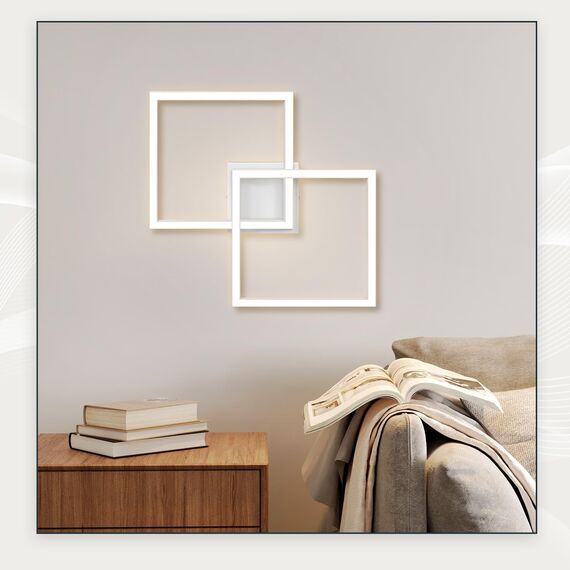 Homefire Deckenlampe LED Deckenleuchte Küche - 2er Weiß 24W Schlafzimmerlampe Modern Design Wohnzimmerlampe Küchenlampe 3000K Warmweiß Flurlampe für Flur Küche Schlafzimmer Wohnzimmer