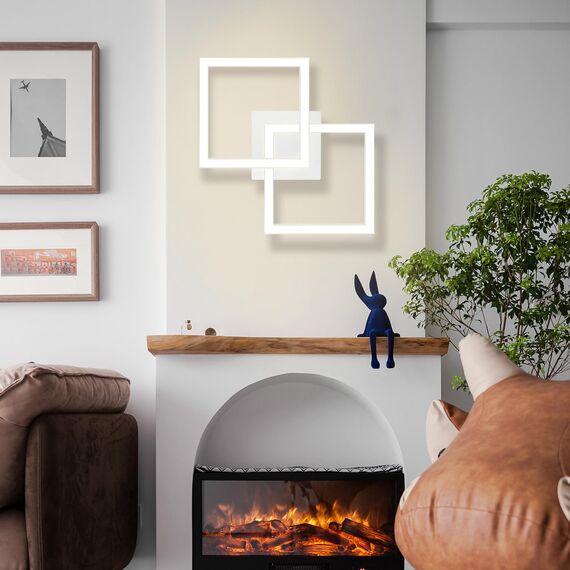 Homefire Deckenlampe LED Deckenleuchte Küche - 2ER Modern Küchenlampe 24W 4000K Wohnzimmerlampe Design Flurlampe Neutralweiß Schlafzimmerlampe Flur Deckenbeleuchtung Weiß für Kinderzimmer Schlafzimmer