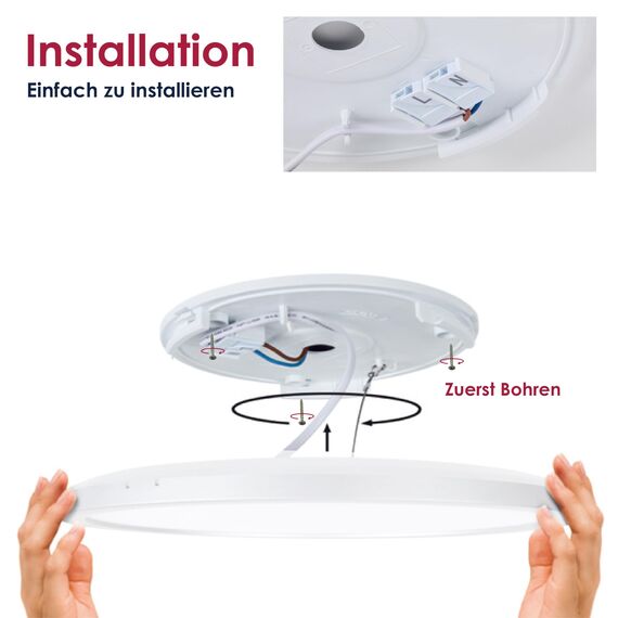 BestLuz LED Deckenleuchte LED Panel Deckenlampe Ø 42cm 24W RGBW + Neutralweiß 4000K mit Backlight-Effekt Fernbedienung für Badezimmer Schlafzimmer Wohnzimmer Küche, Ultra Dünn