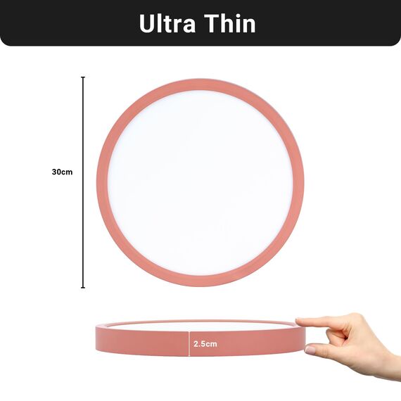 LQWELL® Deckenleuchte LED Deckenlampe, IP44 Wasserfest Badlampe Rund Flach 23W 6000K 2600LM Modern Schlicht Lampe Dünn für Wohnzimmer Badezimmer Schlafzimmer Küche Balkon Keller Büro, 300 * 25mm