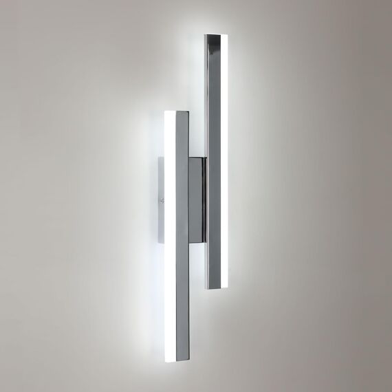 Riserva Wandleuchte Innen LED, 16W 1800LM Wandlampe Modern Lange Parallele, Dekorative Wandleuchte Chrom Innen Für Schlafzimmer, Wohnzimmer, Korridor, Treppenhaus, 6500K Kaltweiß