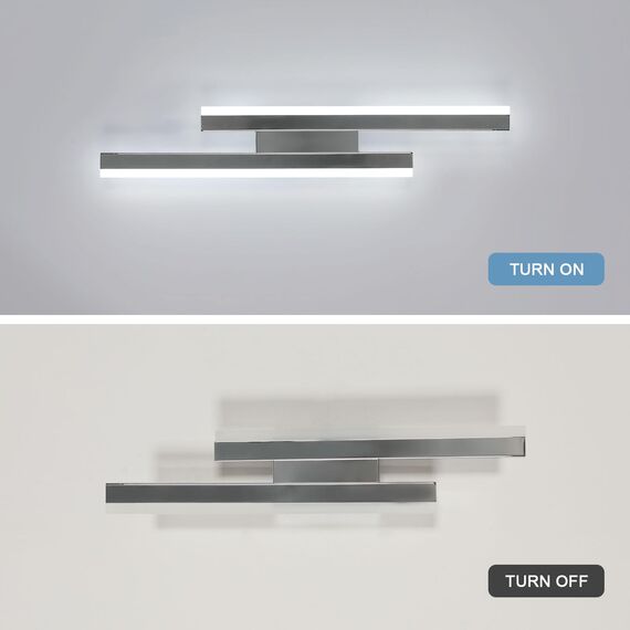 Riserva Wandleuchte Innen LED, 16W 1800LM Wandlampe Modern Lange Parallele, Dekorative Wandleuchte Chrom Innen Für Schlafzimmer, Wohnzimmer, Korridor, Treppenhaus, 6500K Kaltweiß