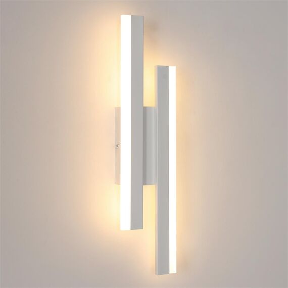 Riserva Wandleuchte Innen LED Moderne, 16W 1800LM Wandlampe Kreative, Warmweiß 3000K, Lange Parallele Wandleuchte für Wohnzimmer Korridor Treppen, Weiß, 40cm