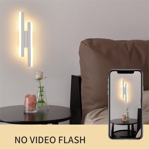 Riserva Wandleuchte Innen LED Moderne, 16W 1800LM Wandlampe Kreative, Warmweiß 3000K, Lange Parallele Wandleuchte für Wohnzimmer Korridor Treppen, Weiß, 40cm