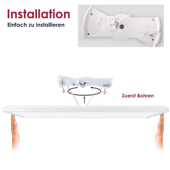 BestLuz Deckenlampe LED Deckenleuchte 580x200x28mm (LxBxH) Dreistufige Dimmbar Rechteckig LED Panel Ultra Flach 3000LM 24W Neutralweiß 4000K mit Backlight für Badezimmer Schlafzimmer Wohnzimmer Küche