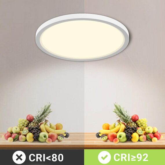 LQWELL® Deckenleuchte LED Deckenlampe, IP44 Wasserfest Badlampe Rund Flach 18W 4000K 1980LM Modern Schlicht Lampe Dünn für Wohnzimmer Badezimmer Schlafzimmer Küche Balkon Keller Büro, 220 * 24mm