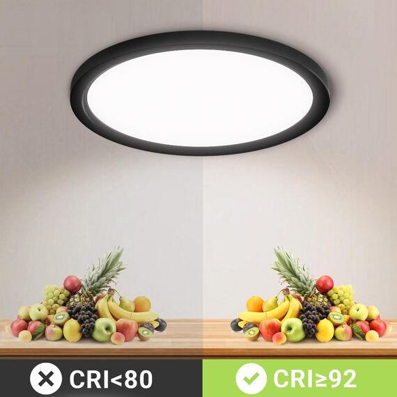 LQWELL® Deckenleuchte LED Deckenlampe, IP44 Wasserfest Badlampe Rund Flach 23W 6000K 2600LM Modern Schlicht Lampe Dünn für Wohnzimmer Badezimmer Schlafzimmer Küche Balkon Keller Büro, 300 * 25mm