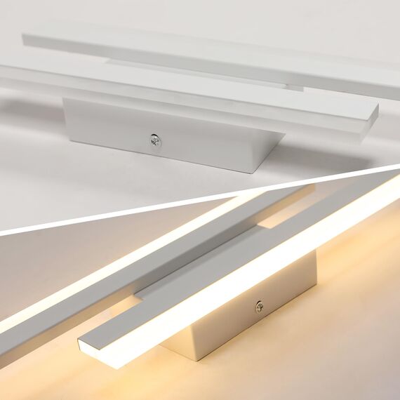 Riserva Wandleuchte Innen LED Moderne, 16W 1800LM Wandlampe Kreative, Warmweiß 3000K, Lange Parallele Wandleuchte für Wohnzimmer Korridor Treppen, Weiß, 40cm