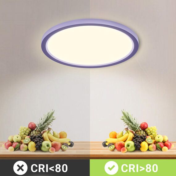 LQWELL® Deckenleuchte LED Deckenlampe, 1,6CM Ultradünn Rund Flach IP44 Wasserfest Badlampe 18W 4000K 1700LM Modern für Wohnzimmer Badezimmer Schlafzimmer Küche Balkon Keller Büro, 220 * 16mm