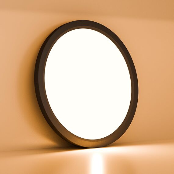 LQWELL® Deckenleuchte LED Deckenlampe, IP44 Wasserfest Badlampe Rund Flach 18W 3000K 1600LM Modern Schlicht Lampe Dünn für Wohnzimmer Badezimmer Schlafzimmer Küche Balkon Keller Büro, 220 * 24mm