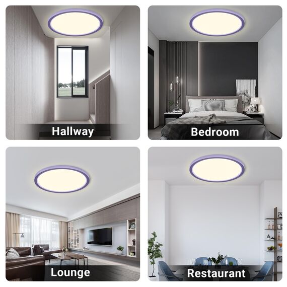 LQWELL® Deckenleuchte LED Deckenlampe, IP44 Wasserfest Badlampe Rund Flach 18W 4000K 1980LM Modern Schlicht Lampe Dünn für Wohnzimmer Badezimmer Schlafzimmer Küche Balkon Flur Büro, 220 * 18mm