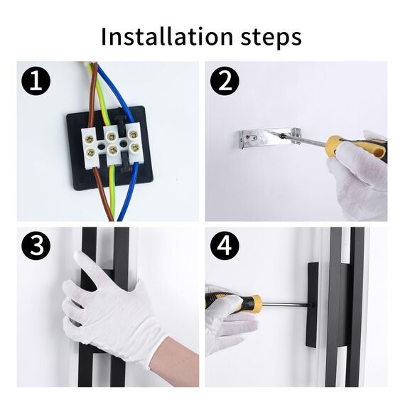 Riserva Wandleuchte LED Innen Moderne, 16W 1800LM Wandlampe LED, Kreative Lange Parallele Wandleuchte für Wohnzimmer Korridor Treppen, Kaltweiß 6500K, Schwarz, 40cm