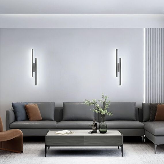 Riserva Wandleuchte Innen LED, 16W 1800LM Wandlampe Modern Lange Parallele, Dekorative Wandleuchte Chrom Innen Für Schlafzimmer, Wohnzimmer, Korridor, Treppenhaus, 6500K Kaltweiß