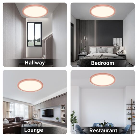 LQWELL® Deckenleuchte LED Deckenlampe, IP44 Wasserfest Badlampe Rund Flach 23W 4000K 2600LM Modern Schlicht Lampe Dünn für Wohnzimmer Badezimmer Schlafzimmer Küche Balkon Keller Büro, 300 * 25mm