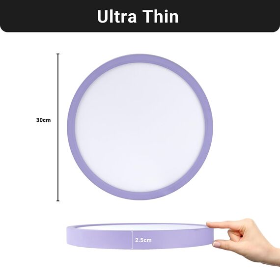 LQWELL® Deckenleuchte LED Deckenlampe, IP44 Wasserfest Badlampe Rund Flach 23W 3000K 2400LM Modern Schlicht Lampe Dünn für Wohnzimmer Badezimmer Schlafzimmer Küche Balkon Keller Büro, 300 * 25mm