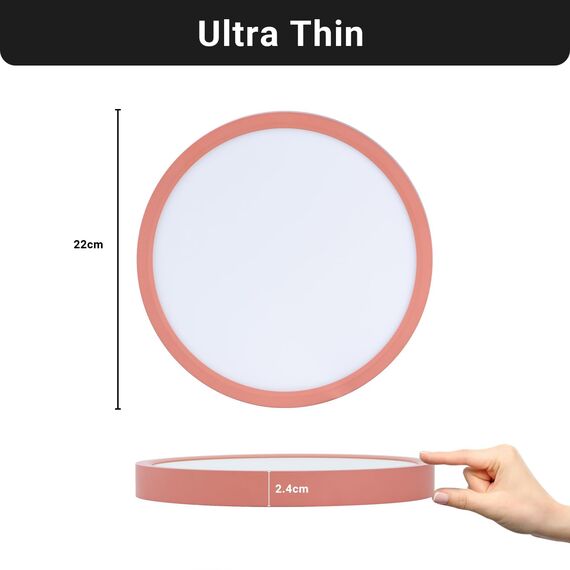 LQWELL ® Deckenleuchte LED Deckenlampe, IP44 Wasserfest Badlampe Rund Flach 18W 4000K 1600LM Modern Schlicht Lampe Dünn für Wohnzimmer Badezimmer Schlafzimmer Küche Balkon Flur Keller Büro, 220*24mm