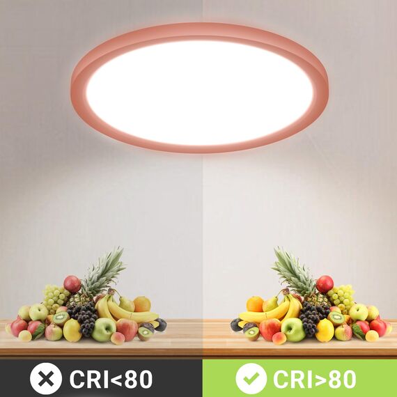 LQWELL® Deckenleuchte LED Deckenlampe, 1,6CM Ultradünn Rund Flach IP44 Wasserfest Badlampe 24W 6500K 2500LM Modern für Wohnzimmer Badezimmer Schlafzimmer Küche Balkon Keller Büro, 300 * 16mm