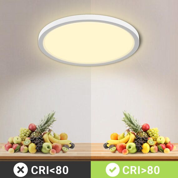 LQWELL® Deckenleuchte LED Deckenlampe, IP44 Wasserfest Badlampe Rund Flach 36W 3000K 4320LM Modern Schlicht Lampe Dünn für Wohnzimmer Badezimmer Schlafzimmer Küche Balkon Keller Büro, 400 * 24mm