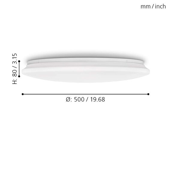 EGLO Deckenlampe Pogliola, Ø 50 cm, LED Deckenleuchte, Wohnzimmerlampe aus Stahl und Kunststoff, Lampe weiß, Kinderzimmerlampe, Küchenlampe, Bürolampe, Flurlampe Decke