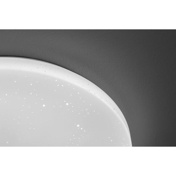 EGLO LED Deckenlampe Pogliola-S, Ø 31 cm, Kristall Deckenleuchte, Badleuchte Decke aus Stahl und Kunststoff, Badezimmer Lampe Sternenhimmel in weiß, neutralweiß, IP44
