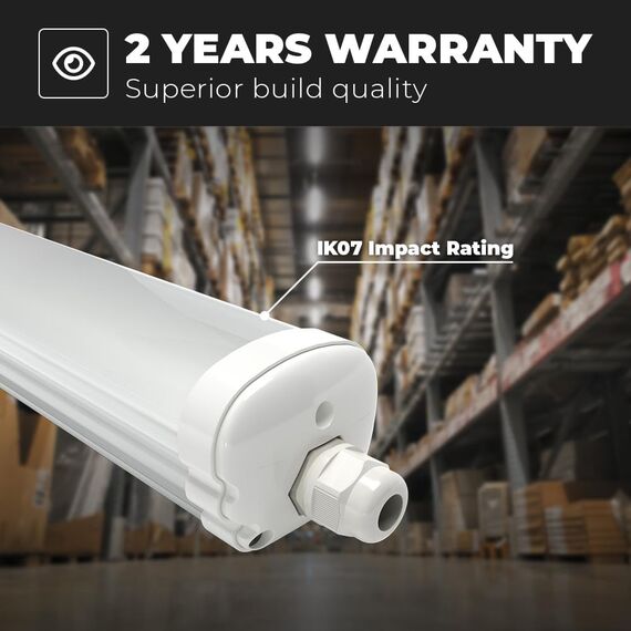 HOFTRONIC - 12er Pack LED Feuchtraumleuchte 120cm IP65-36W 4320 Lumen - 6500K Kaltweiß - Verknüpfbar - Kellerleuchte, Nassraumleuchte - Feuchtraum Wannenleuchte