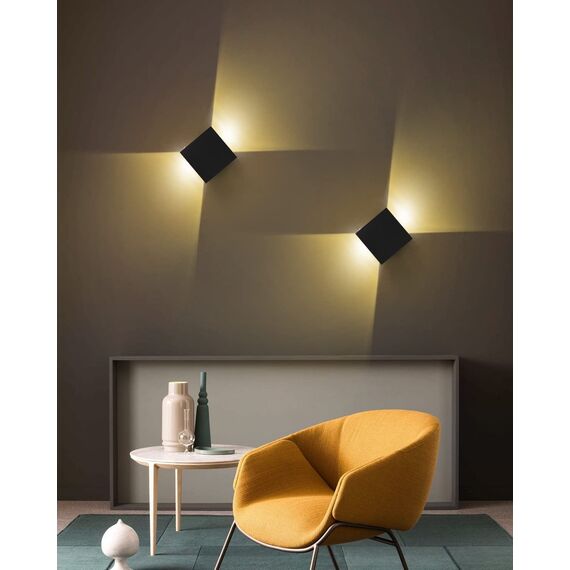 Lureshine Wandlampe mit Austauschbarer G9 LED lampe Einstellbar Abstrahlwinkel Aussenbeleuchtung Warmweiß 3000K Wandleuchte Aluminium Wandleuchte Innen/Aussen (Schwarz 2 Stück)