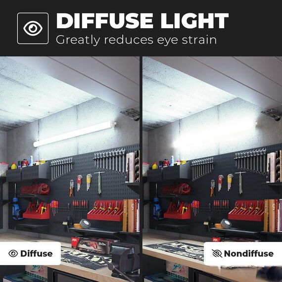 HOFTRONIC - 4er Pack LED Feuchtraumleuchte 120cm IP65-36W 4320 Lumen - 6500K Kaltweiß - Verknüpfbar - Kellerleuchte, Nassraumleuchte - Feuchtraum Wannenleuchte