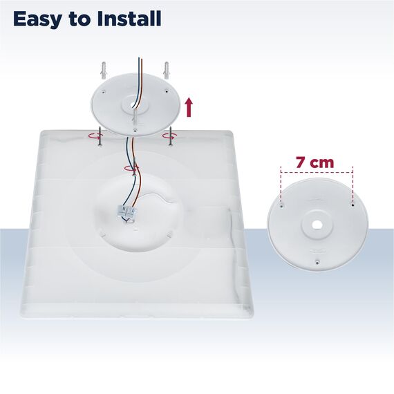 BestLuz Dreistufige CCT Deckenlampe 42x42 CM 3000K/4000K/6500K 24W 2800LM IP44 Mit Backlight-Effekt - Flaches LED Panel Für Wohnzimmer, Schlafzimmer, Küche, Badezimmer, Ultra Dünn