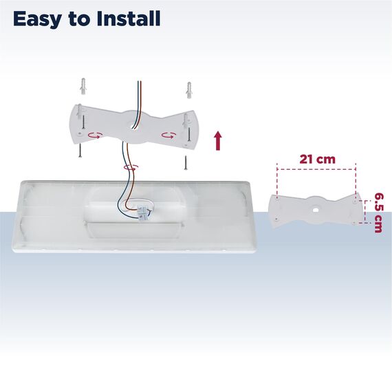 BestLuz Deckenlampe LED Deckenleuchte, Dreistufige CCT 3000K/4000K/6500K 58x20CM 24W 3000LM IP44 Deckenleuchte Flach mit Backlight-Effekt LED Panel für Wohnzimmer Küche Badezimmer, (2 Stück)