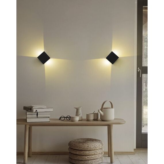 Lureshine Wandlampe mit Austauschbarer G9 LED lampe Einstellbar Abstrahlwinkel Aussenbeleuchtung Warmweiß 3000K Wandleuchte Aluminium Wandleuchte Innen/Aussen (Schwarz 2 Stück)