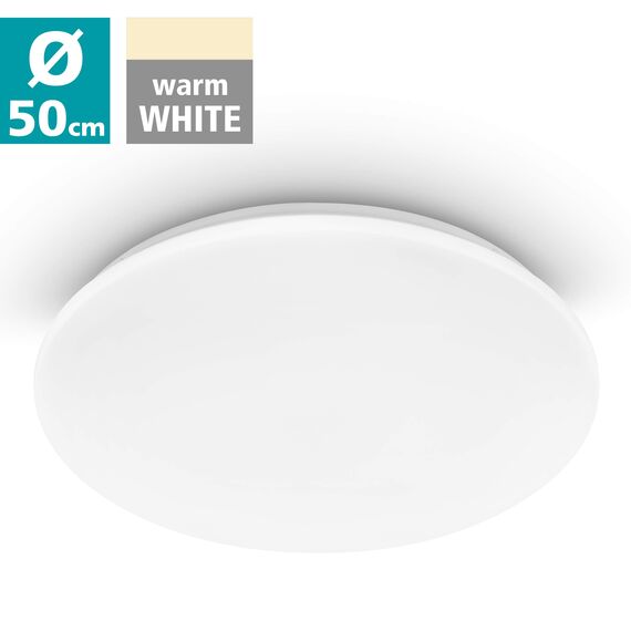 EGLO Deckenlampe Pogliola, Ø 50 cm, LED Deckenleuchte, Wohnzimmerlampe aus Stahl und Kunststoff, Lampe weiß, Kinderzimmerlampe, Küchenlampe, Bürolampe, Flurlampe Decke